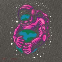 Astronaut Holding The Earth Close Cotton Canvas Backpack