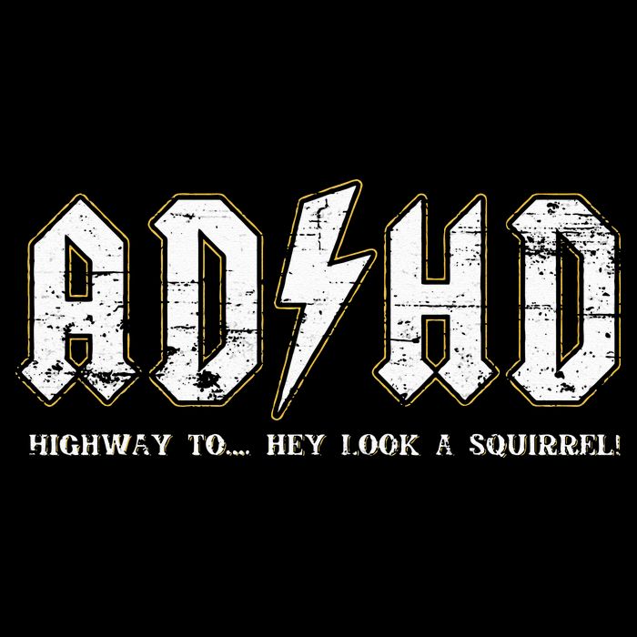 ADHD Highway To Hey Look A Squirrel Hyperactivity Disorder Drawstring Bag