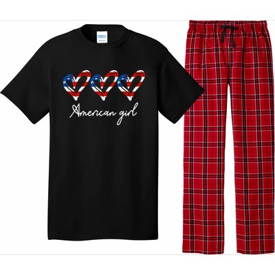 American Heart Us Flag 4th Of July America Patriotic Cool Gift Pajama Set