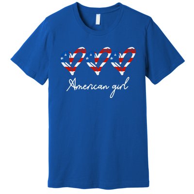 American Heart Us Flag 4th Of July America Patriotic Cool Gift Premium T-Shirt