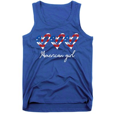 American Heart Us Flag 4th Of July America Patriotic Cool Gift Tank Top