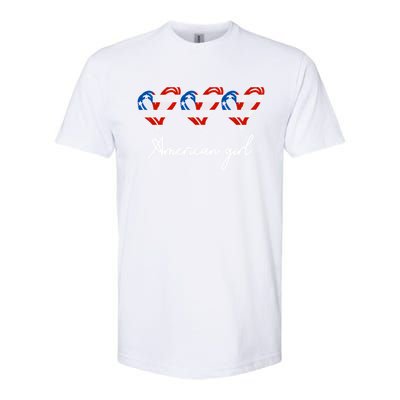 American Heart Us Flag 4th Of July America Patriotic Cool Gift Softstyle CVC T-Shirt