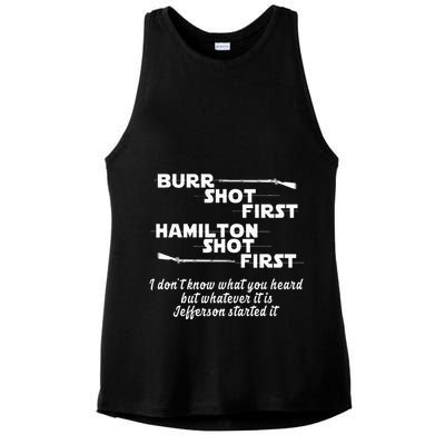 Alexander Hamilton Unique & Funny Burr Shot First Ladies PosiCharge Tri-Blend Wicking Tank