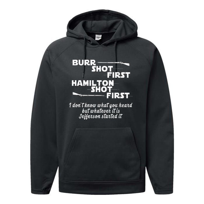 Alexander Hamilton Unique & Funny Burr Shot First Performance Fleece Hoodie