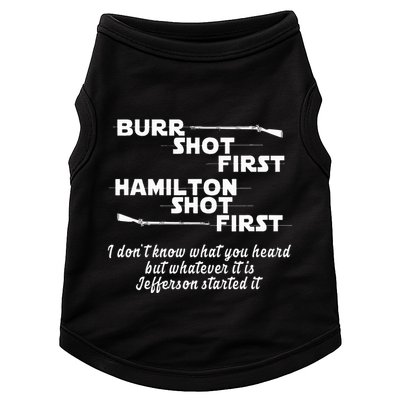 Alexander Hamilton Unique & Funny Burr Shot First Doggie Tank