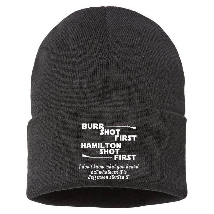 Alexander Hamilton Unique & Funny Burr Shot First Sustainable Knit Beanie