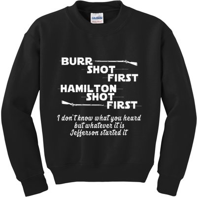 Alexander Hamilton Unique & Funny Burr Shot First Kids Sweatshirt