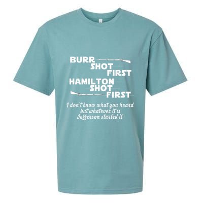 Alexander Hamilton Unique & Funny Burr Shot First Sueded Cloud Jersey T-Shirt