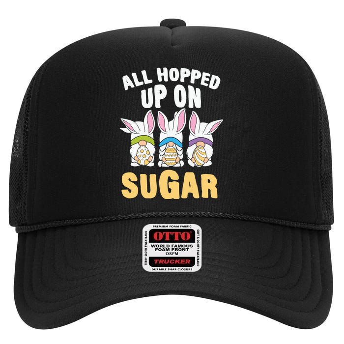 All Hopped Up On Sugar Bunny Easter Day High Crown Mesh Back Trucker Hat