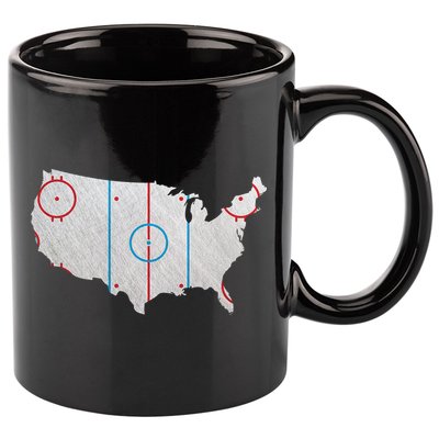 American Hockey USA 11oz C Handle Ceramic Mug