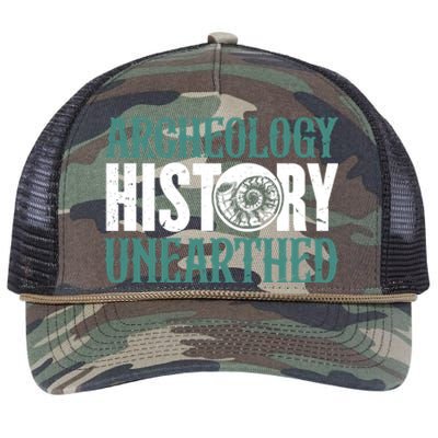 Archaeology: History Unearthed Dig Archeologist Archeology Meaningful Gift Retro Rope Trucker Hat Cap