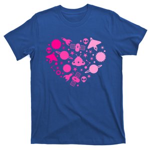 Alien Happy Valentines Day Heart Pink Rocket Ufo Gift T-Shirt