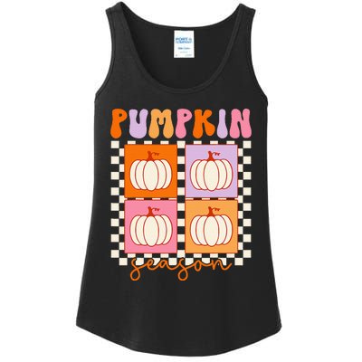 Autumn Harvest Vintage Plaid Pumpkin Season Ladies Essential Tank