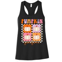 Autumn Harvest Vintage Plaid Pumpkin Season Women's Racerback Tank