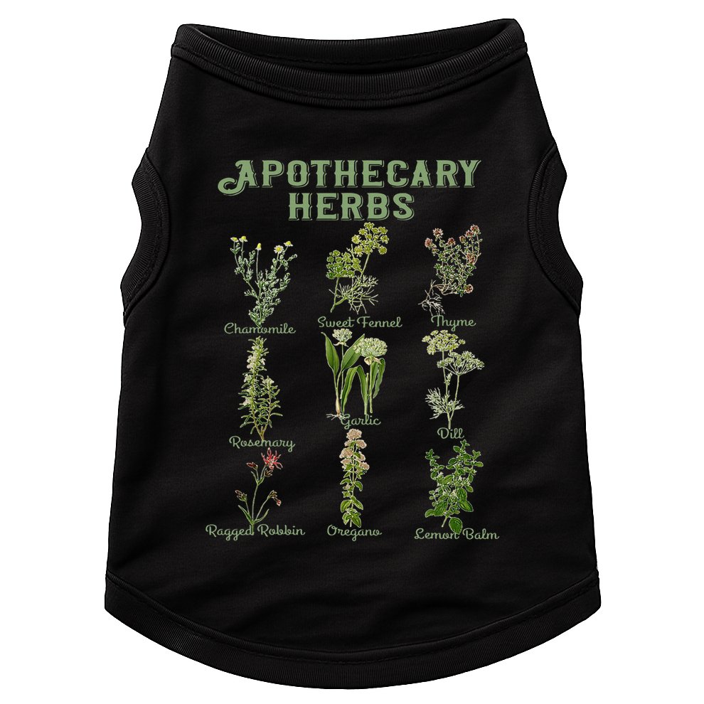 Apothecary Herbs Vintage Botanical Plants Cottagecore Doggie Tank
