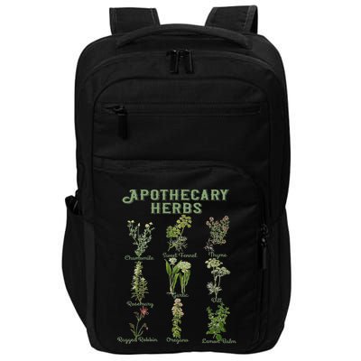 Apothecary Herbs Vintage Botanical Plants Cottagecore Impact Tech Backpack