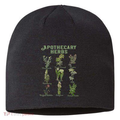 Apothecary Herbs Vintage Botanical Plants Cottagecore Sustainable Beanie