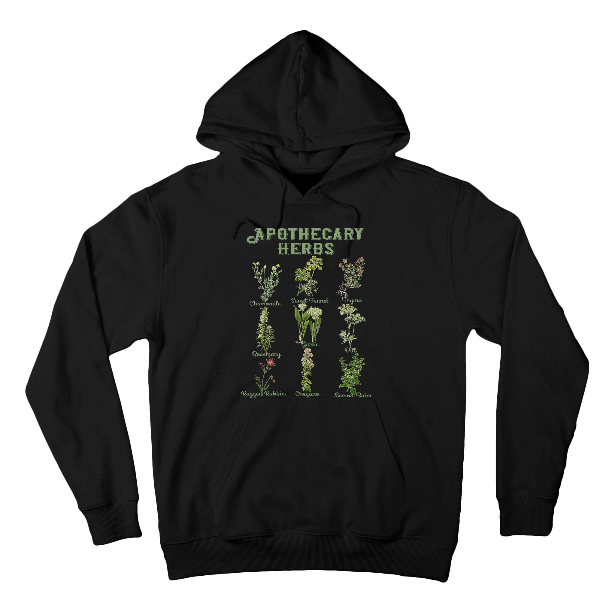 Apothecary Herbs Vintage Botanical Plants Cottagecore Tall Hoodie