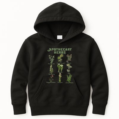 Apothecary Herbs Vintage Botanical Plants Cottagecore Kids Hoodie