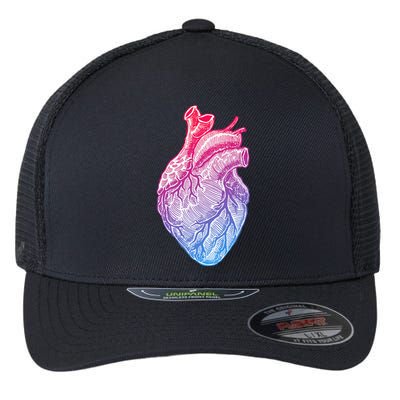 Anatomical Heart Valentines Day For Nurses & Doctors Flexfit Unipanel Trucker Cap