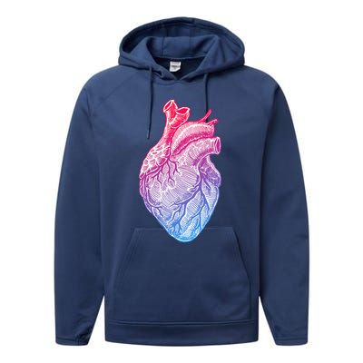 Anatomical Heart Valentines Day For Nurses & Doctors Performance Fleece Hoodie