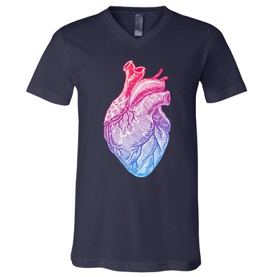 Anatomical Heart Valentines Day For Nurses & Doctors V-Neck T-Shirt