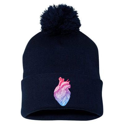 Anatomical Heart Valentines Day For Nurses & Doctors Pom Pom 12in Knit Beanie