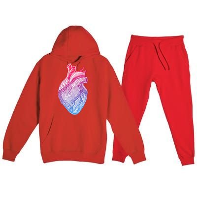 Anatomical Heart Valentines Day For Nurses & Doctors Premium Hooded Sweatsuit Set