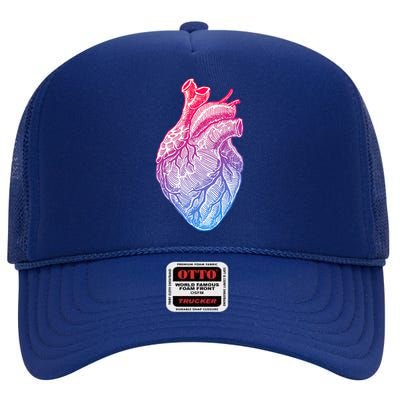 Anatomical Heart Valentines Day For Nurses & Doctors High Crown Mesh Back Trucker Hat