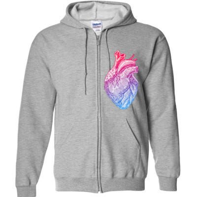 Anatomical Heart Valentines Day For Nurses & Doctors Full Zip Hoodie