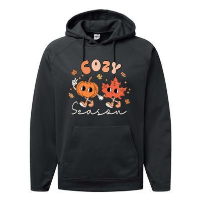 Autumn Harvest Vintage Vibes Retro Pumpkin Farming Performance Fleece Hoodie