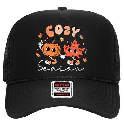 Autumn Harvest Vintage Vibes Retro Pumpkin Farming High Crown Mesh Back Trucker Hat