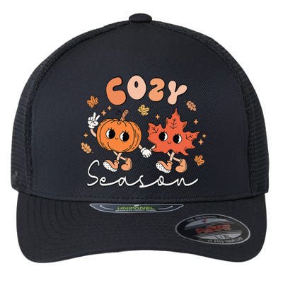 Autumn Harvest Vintage Vibes Retro Pumpkin Farming Flexfit Unipanel Trucker Cap