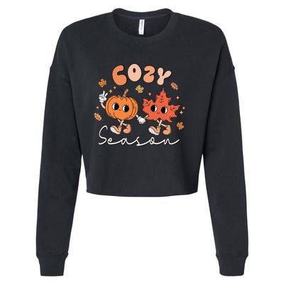 Autumn Harvest Vintage Vibes Retro Pumpkin Farming Cropped Pullover Crew