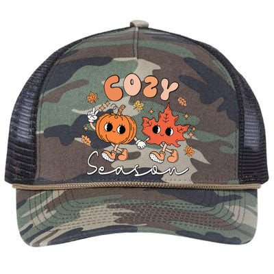 Autumn Harvest Vintage Vibes Retro Pumpkin Farming Retro Rope Trucker Hat Cap