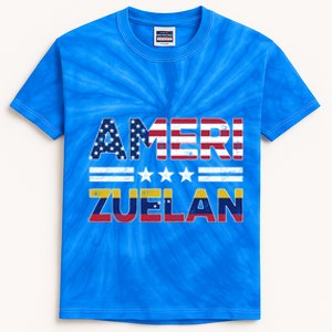 Amerizuelan Half Venezuelan American Flag Us Dual Citizen Gift Kids Tie-Dye T-Shirt