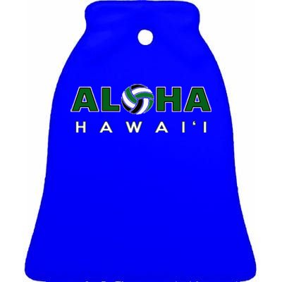 Aloha Hawaii Volleyball Ceramic Bell Ornament