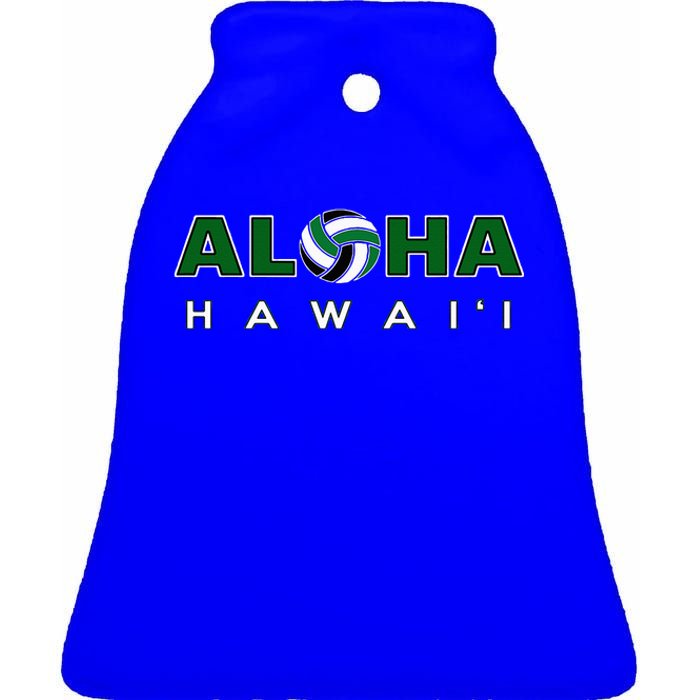 Aloha Hawaii Volleyball Ceramic Bell Ornament