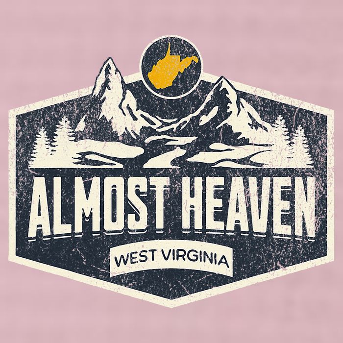 Almost Heaven West Virginia Map Home 25L Jumbo Tote