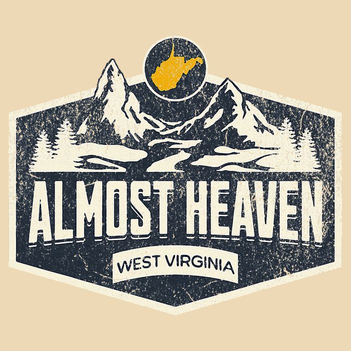 Almost Heaven West Virginia Map Home Drawstring Bag