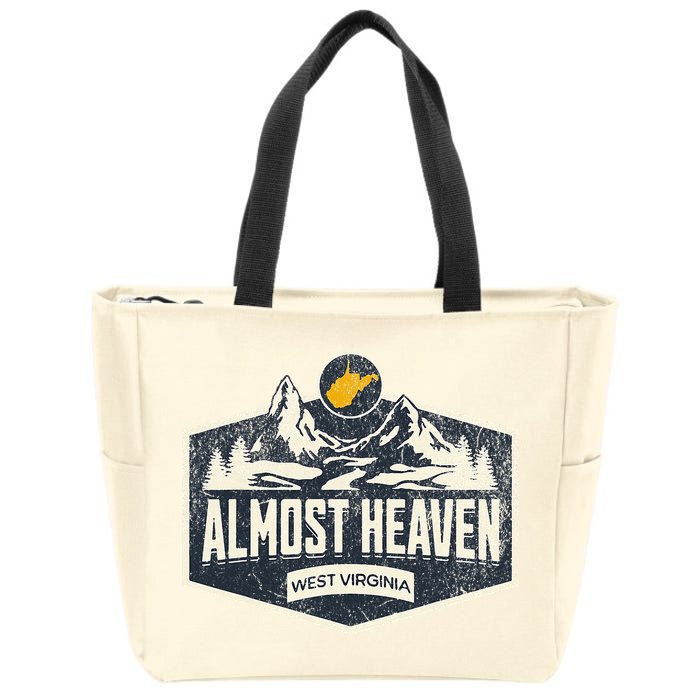 Almost Heaven West Virginia Map Home Zip Tote Bag