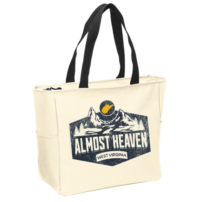 Almost Heaven West Virginia Map Home Zip Tote Bag