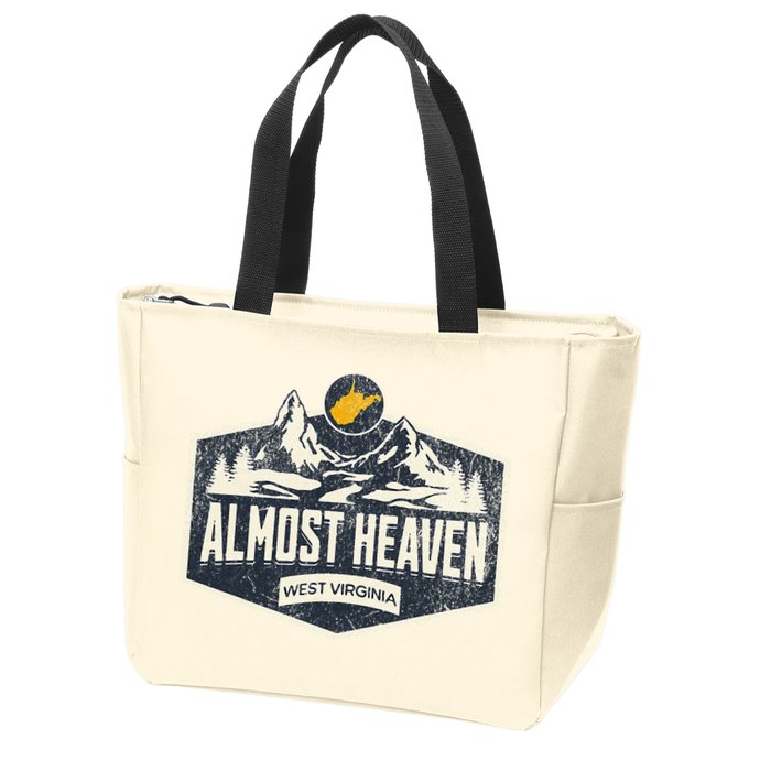 Almost Heaven West Virginia Map Home Zip Tote Bag