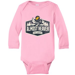 Almost Heaven West Virginia Map Home Baby Long Sleeve Bodysuit