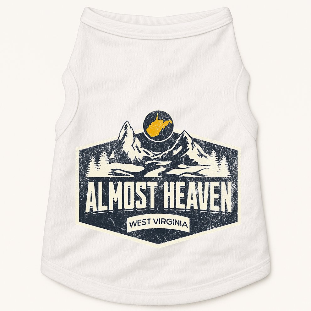 Almost Heaven West Virginia Map Home Doggie Tank