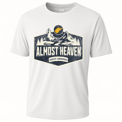 Almost Heaven West Virginia Map Home Performance Shirt