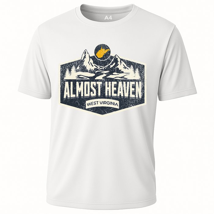 Almost Heaven West Virginia Map Home Cooling Performance Crew T-Shirt