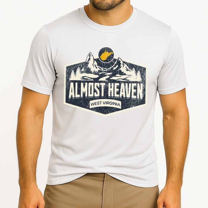 Almost Heaven West Virginia Map Home Cooling Performance Crew T-Shirt
