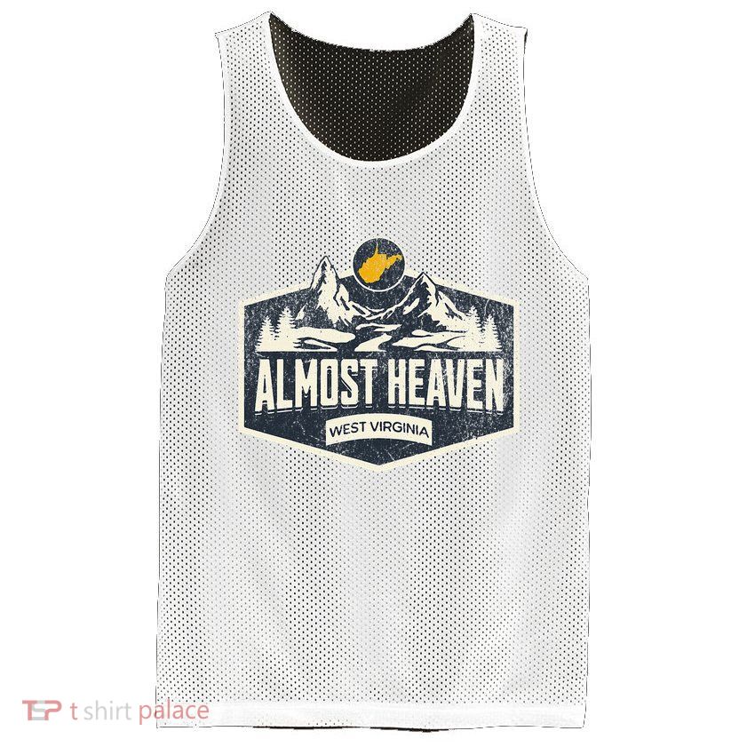 Almost Heaven West Virginia Map Home Mesh Reversible Basketball Jersey Tank