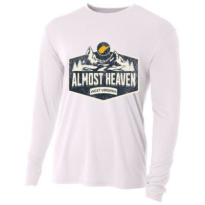 Almost Heaven West Virginia Map Home Cooling Performance Long Sleeve Crew